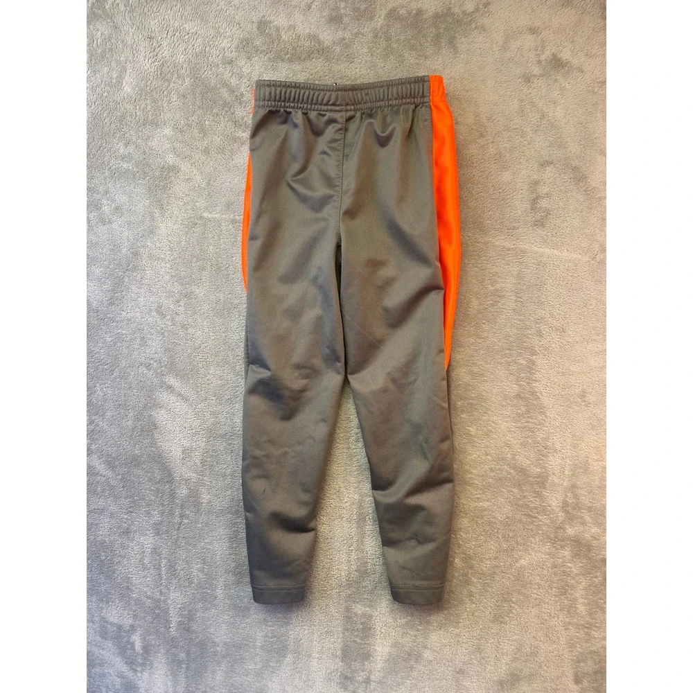 Nike Boys Gray Orange Stripe Active Track Pants Joggers Size 5